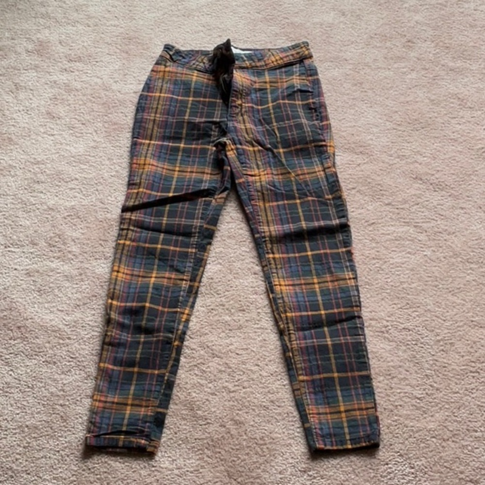 Free People Plaid Skinny Leg Pants - size 25